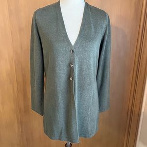 JJill open front cardigan, small, olive green